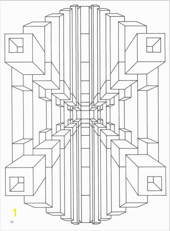 3d Geometric Design Coloring Pages Optical Illusion Coloring Pages Printable Enjoy Coloring