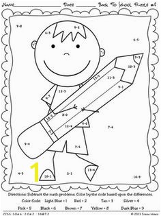 Adding and Subtracting Coloring Pages Summer Sums Math Printables Color by the Code Puzzles Addition