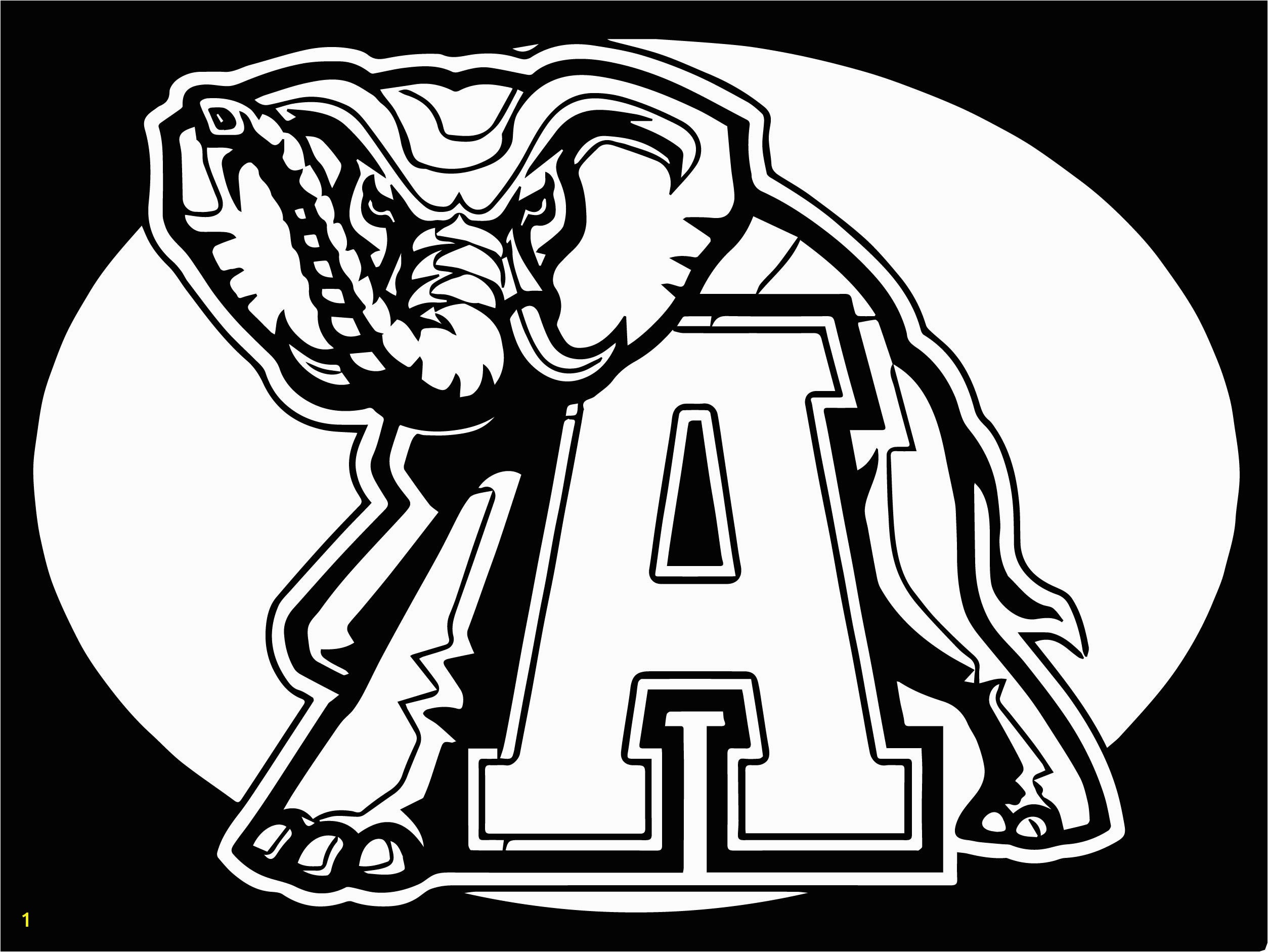 alabama crimson tide football logo coloring page