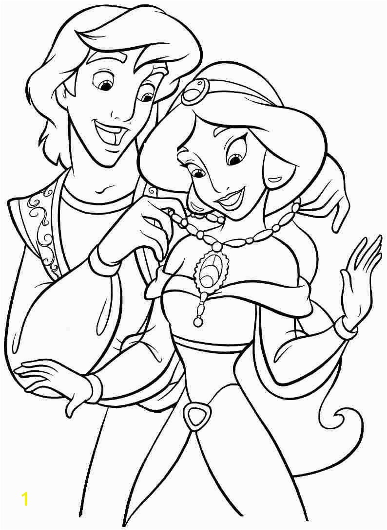 Aladdin and Jasmine Coloring Pages Princess Jasmine Coloring Pages Coloring Pages