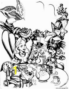 adult disney drawing alice in wonderland Coloring pages Printable