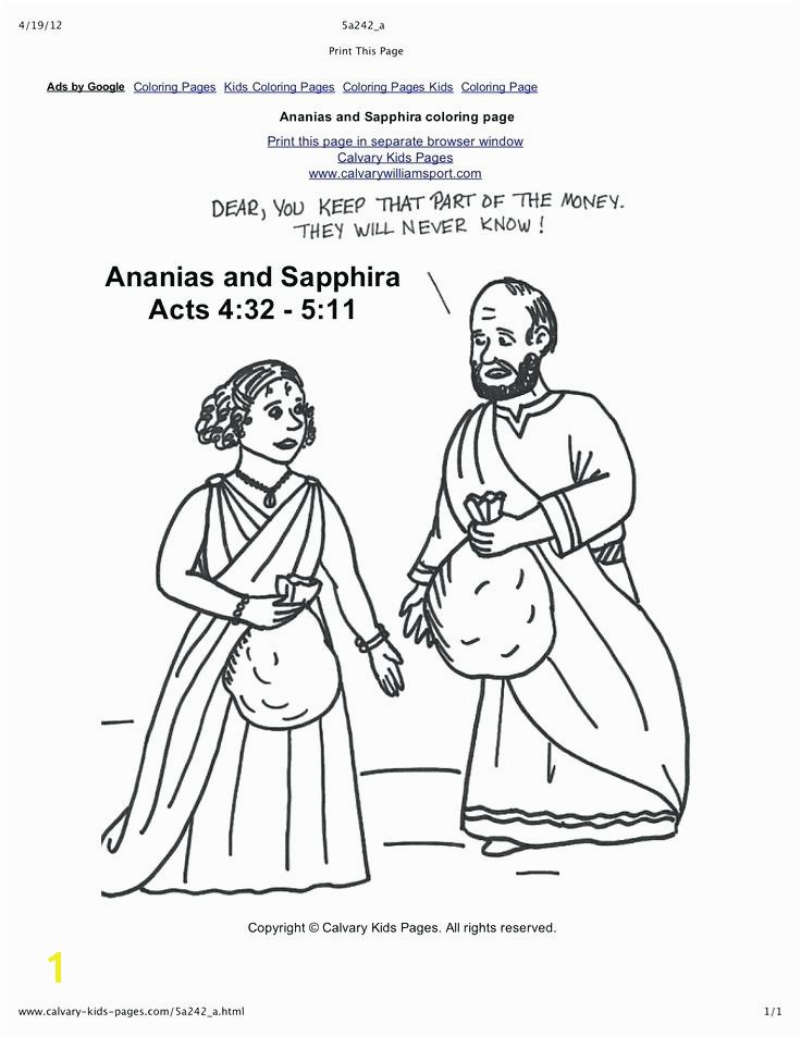 Ananias and Sapphira Coloring Page Elegant Collection Various Ananias and Sapphir