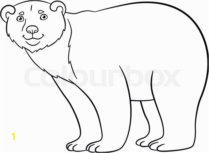 Arctic Animal Coloring Pages Coloring Pages Cute Polar Bear Stands and Smiles