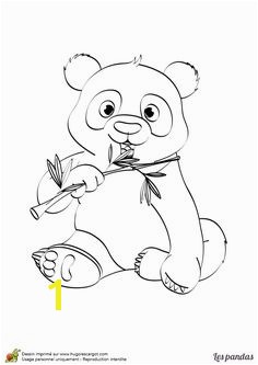 Coloriage d un mignon petit panda qui mange du bambou