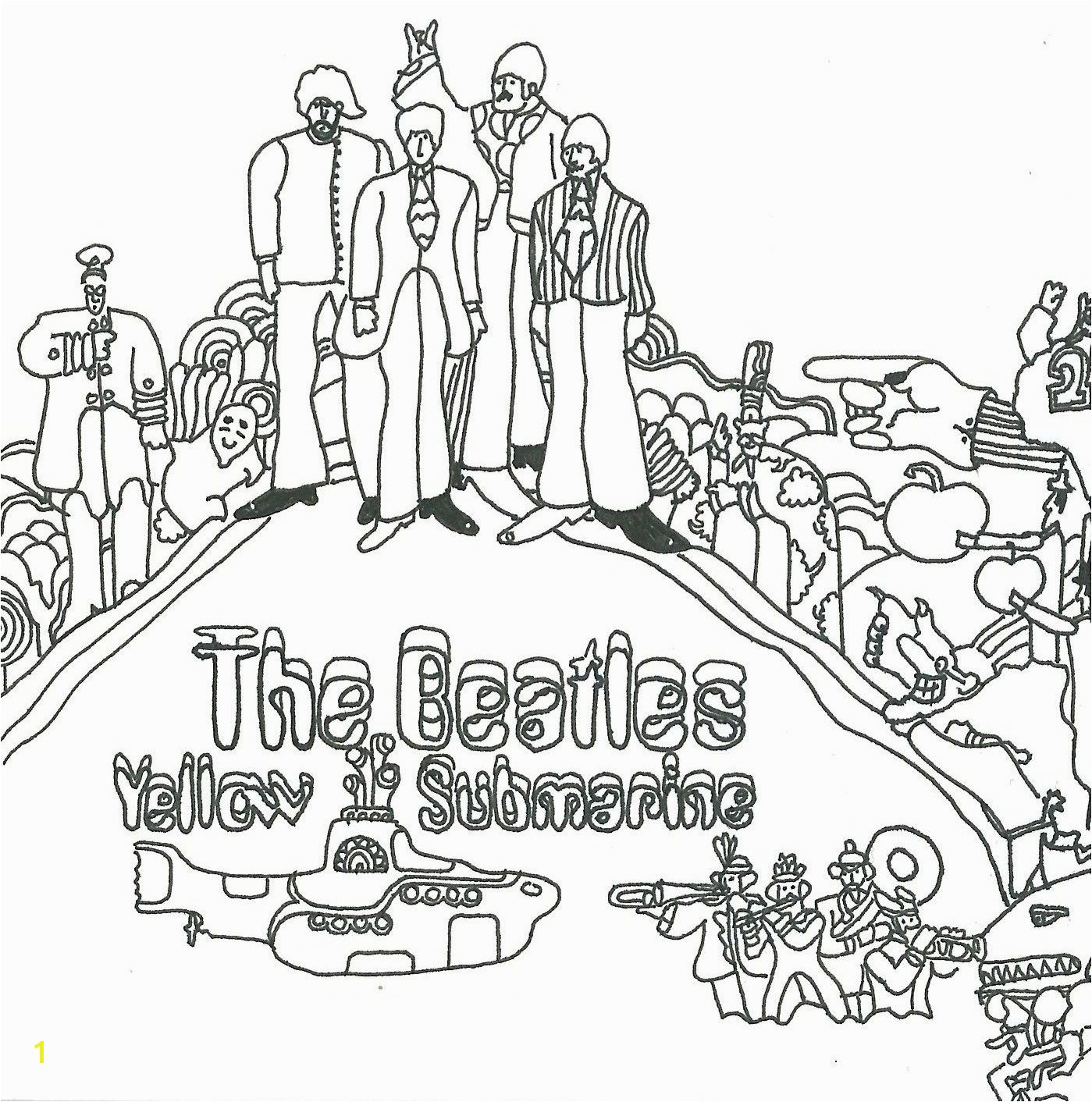 beatles yellow submarine coloring pages Beatles Yellow Submarine Coloring Pages