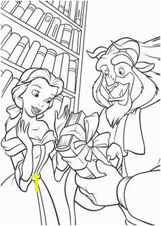 Beauty and the beast colouring pages