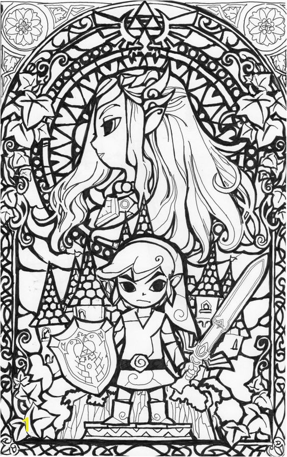 Beauty And The Beast Stained Glass Window Coloring Page