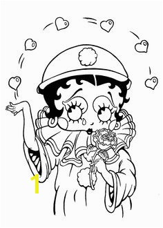 Betty Boop love coloring pages for kids printable free