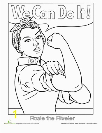 Worksheets Rosie the Riveter Coloring Page I am so giving this to my daughter son