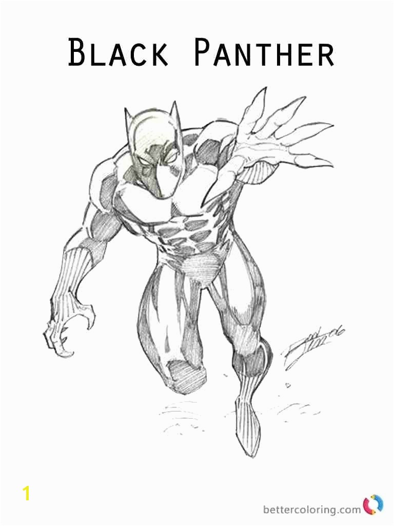 Black Panther Superhero Coloring Pages Coloring Pages with Pencil Black Panther Printable Marvel Page