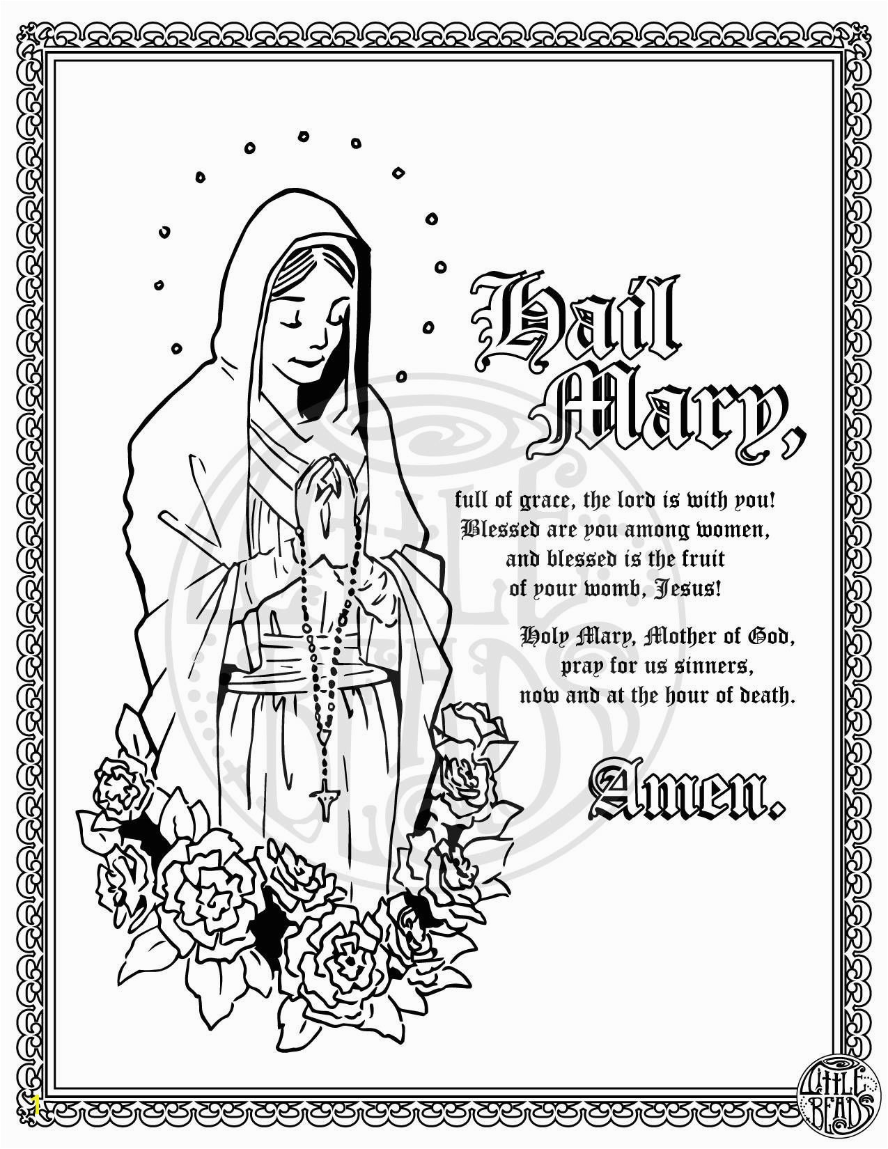 Blessed Mother Coloring Page Blessed Mother Coloring Page Luxury Hail Mary Coloring Page