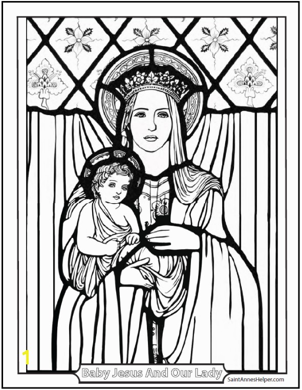 Christmas Coloring Pages Beautiful picture of Jesus and Mary Mother and Child