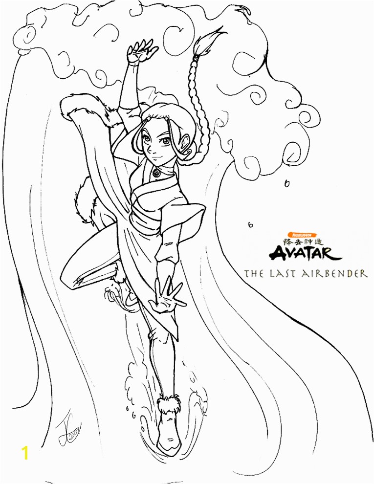 AtLA Katara Coloring Page by DelusionalHell on deviantART