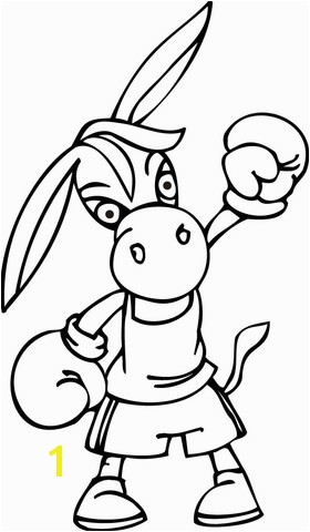 Democrat Donkey Wearing Boxing Gloves coloring page