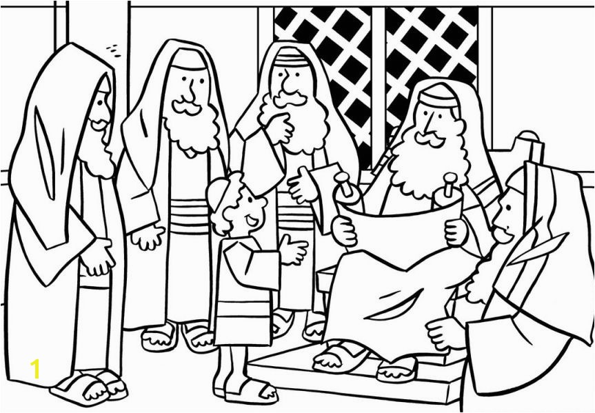 Jesus In The Temple Coloring Page