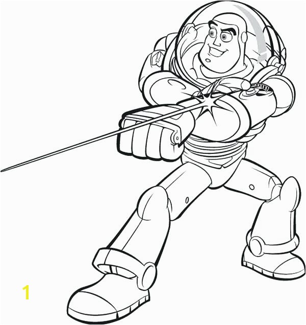 Buzz Coloring Pages line And His Awesome Laser In Toy Story Page Free Woody