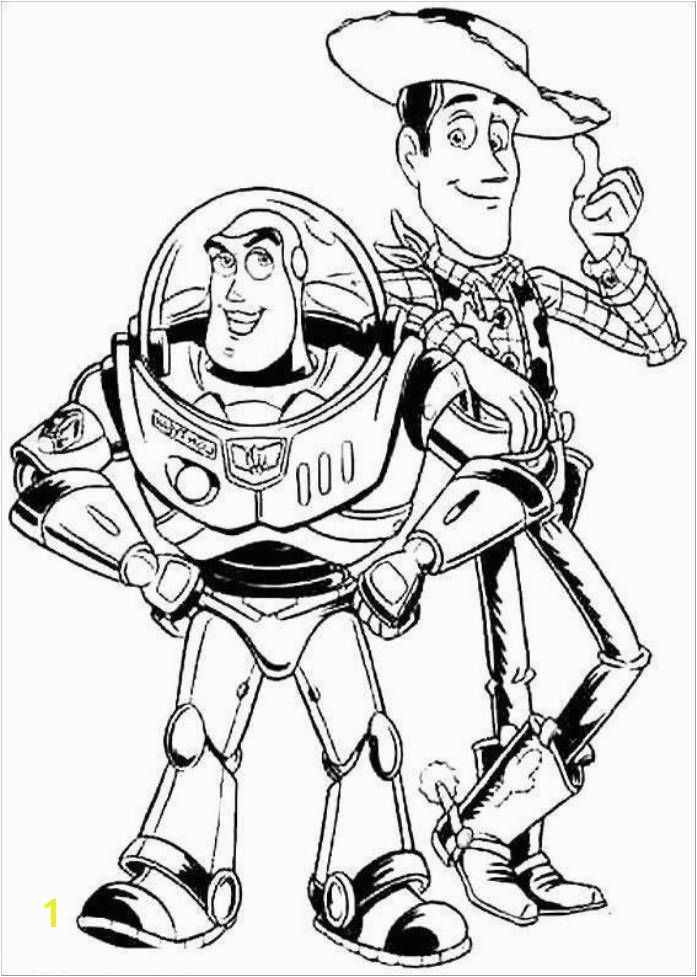 Print Buzz Lightyear And Woody Sheriff Toy Story Coloring Pages or Download Buzz Lightyear And Woody