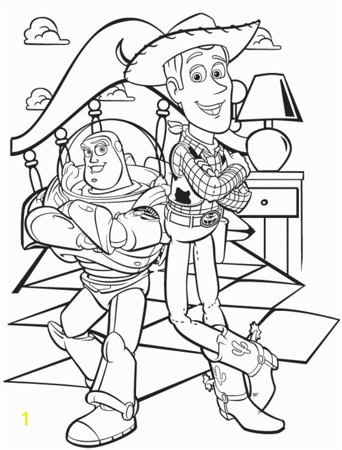 toy story sheriff woody and buzz lightyear coloring page