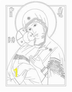 Byzantine Icon coloring pages Coloring page of Our Lady of Vladimir Byzantine coloring