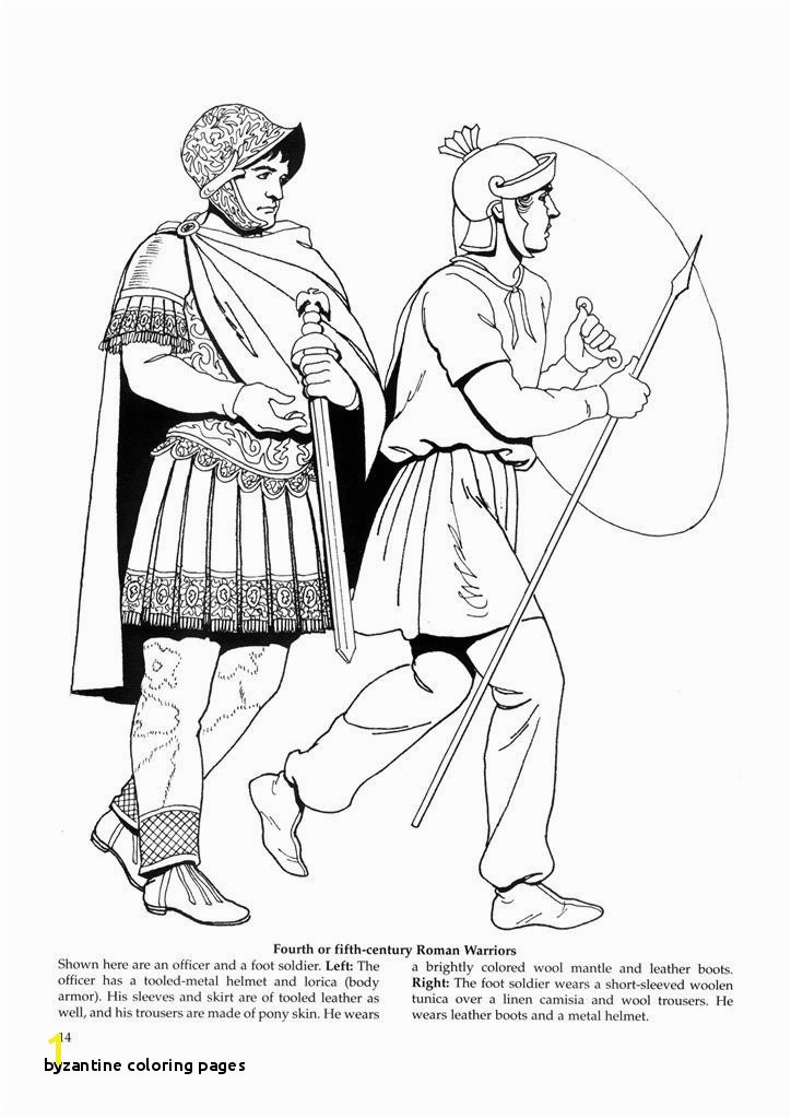 Byzantine Coloring Pages 4th Cent Roman Warriors History Coloring Pages