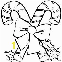 Christmas candy canes crossing decoration coloring page picture for kids to draw color