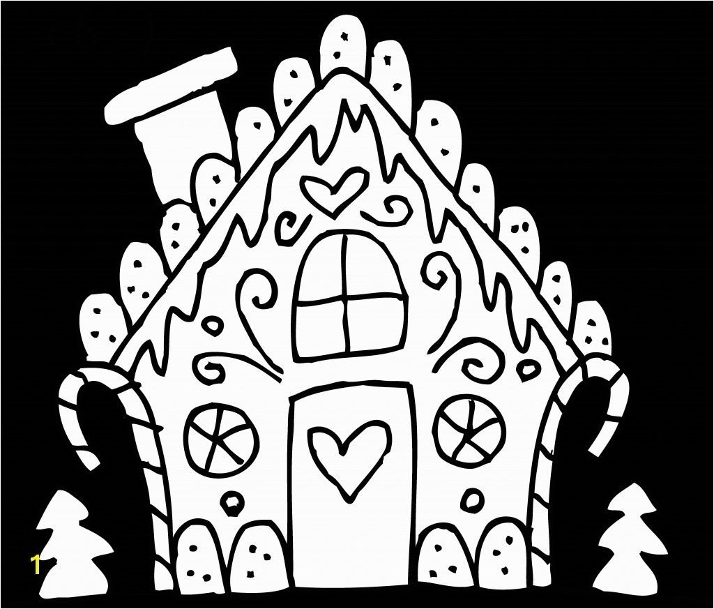 Gingerbread House Coloring Pages delegreat graphic black and white