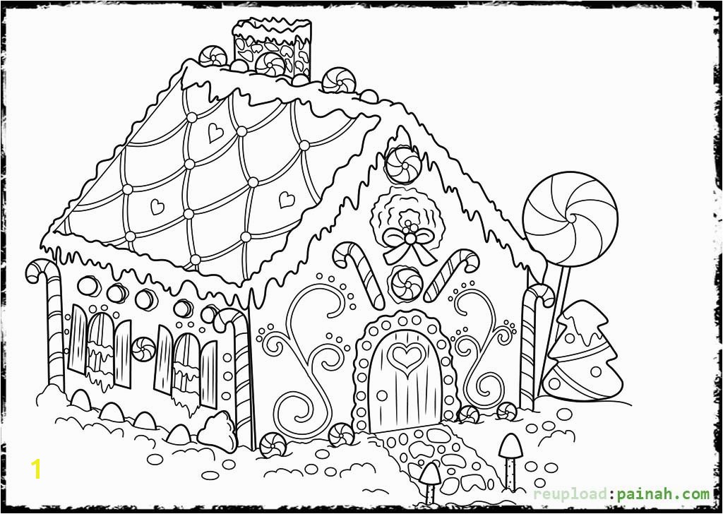 1024x728 Christmas Coloring Pages Gingerbread House For Sweet Draw