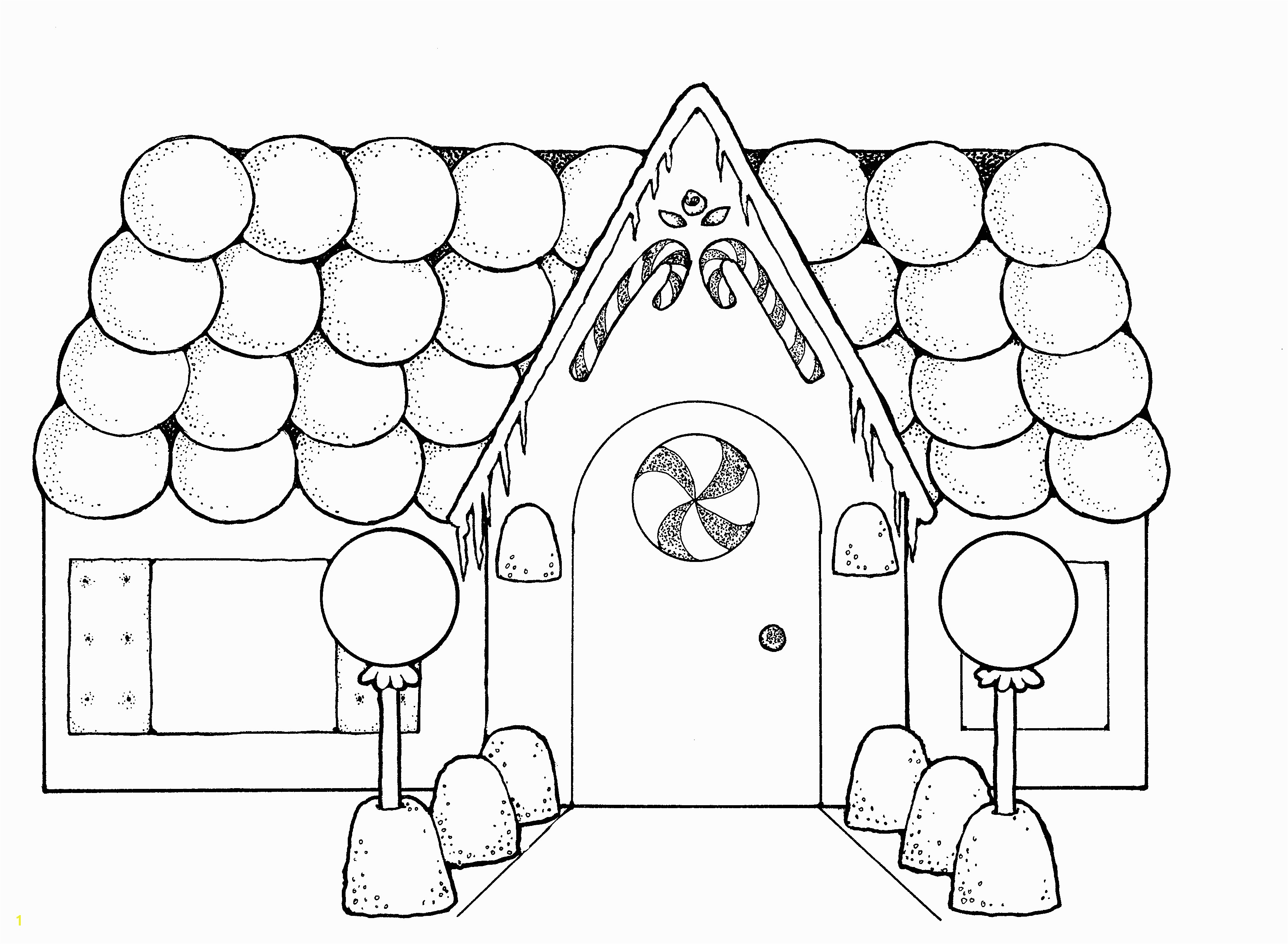 Printable Gingerbread House Coloring Pages Gingerbread House