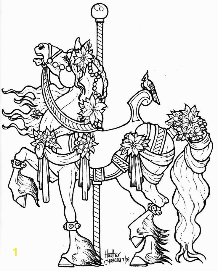 Carousel Coloring Pages Carousel Coloring Pages Via Kathy Weinand