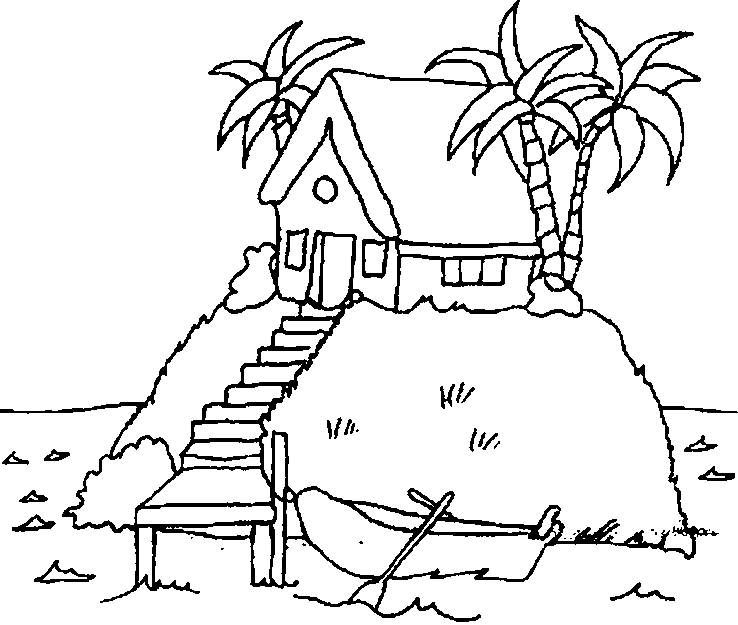 Beach House Coloring Pages