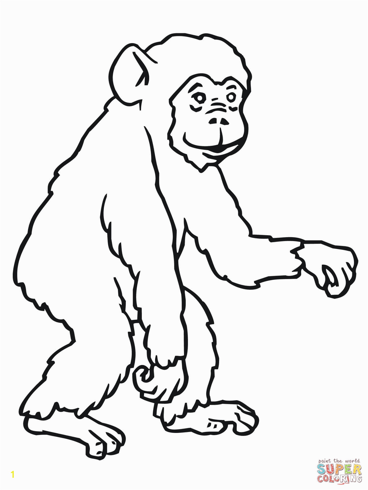 Chimp Coloring Pages Chimpanzee Coloring Pages