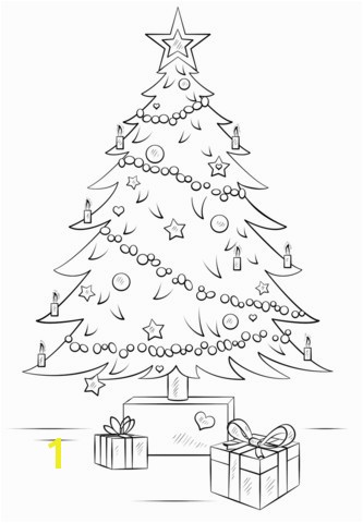 Christmas Tree ornament Coloring Pages Christmas Tree Coloring Page for toddlers Cool Coloring Page Unique