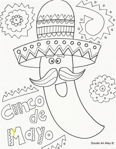 A jalapeno wearing a sombrero with the phrase "Cinco de Mayo"
