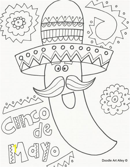 A jalapeno wearing a sombrero with the phrase "Cinco de Mayo"