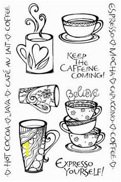 cute coffee cups printables art mugs