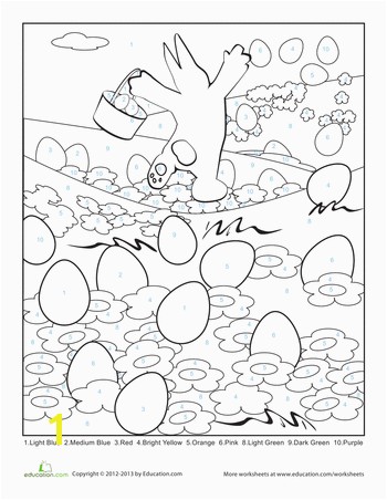 Color Coded Coloring Pages Kindergarten Easter Color by Number Page Homeschooling World Pinterest