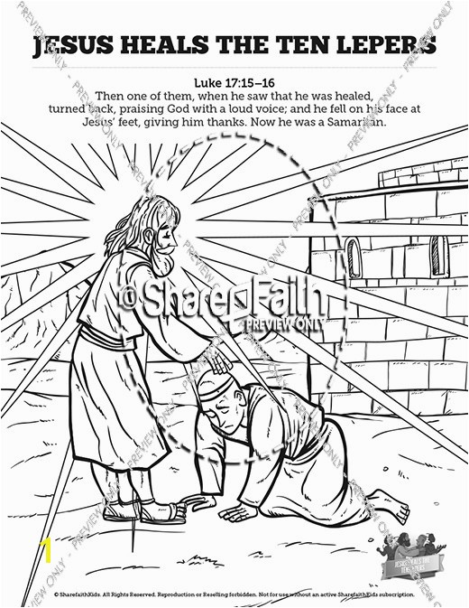 Coloring Page Jesus Heals Ten Lepers Romans Road Sunday School Coloring Pages