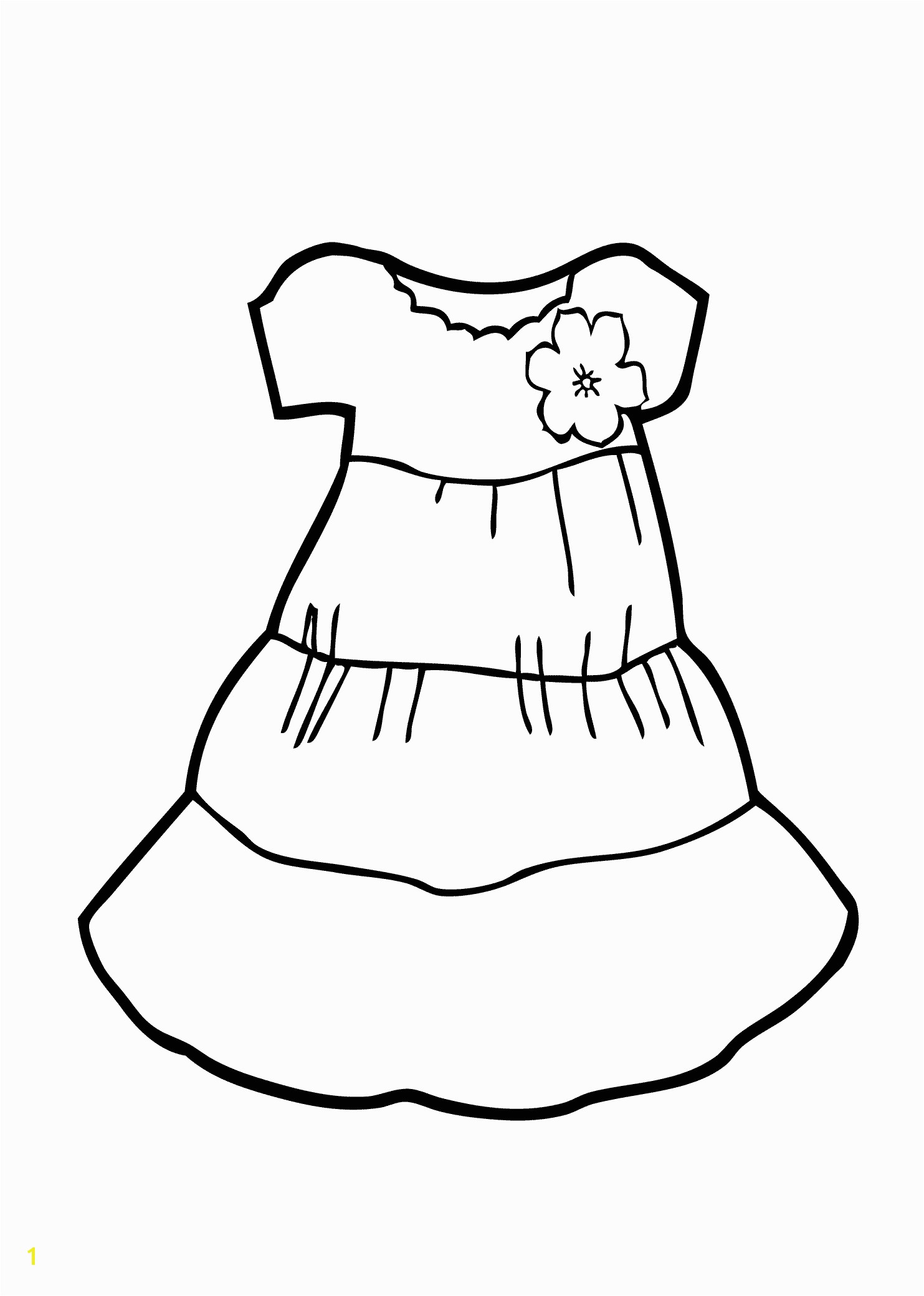 Coloring Page Of A Dress Light Dress Coloring Page for Girls Printable Free