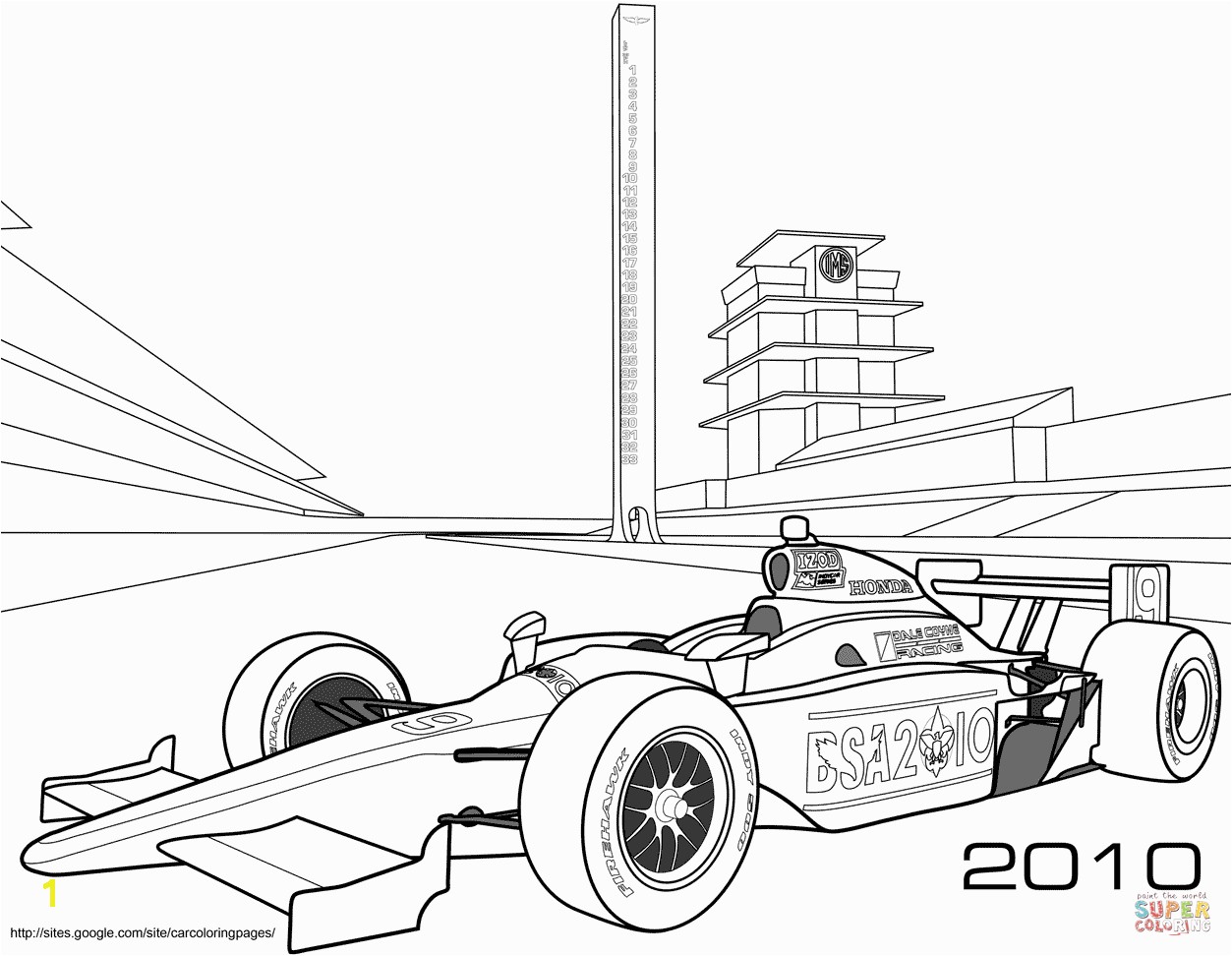 Coloring Page Of A Race Car Race Car Coloring Page