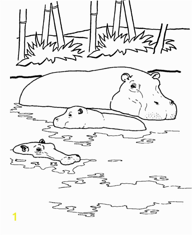 Coloring Page Of A River Wild Animal Coloring Page River Hippo Coloring Page