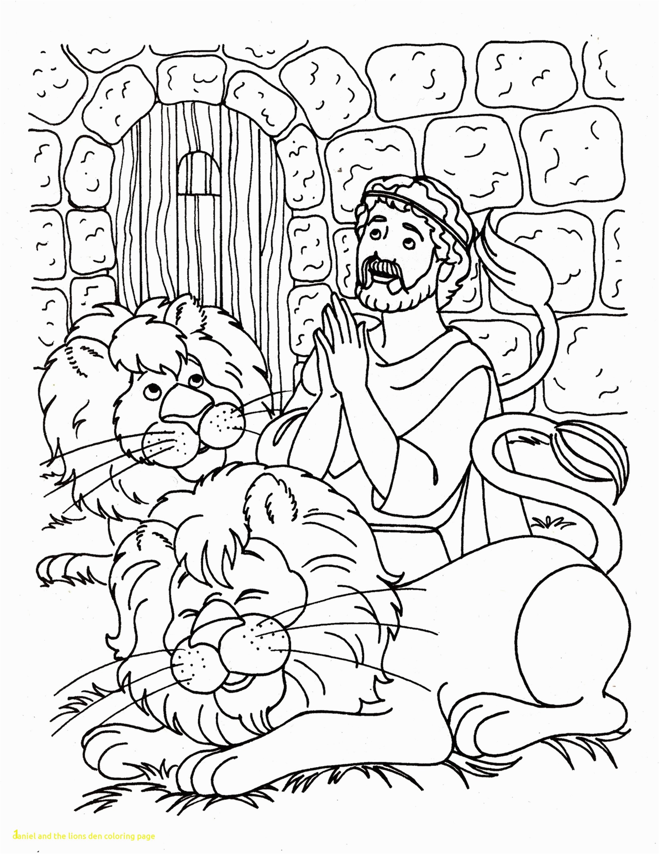 Daniel And The Lions Den Coloring Page With In Lion S