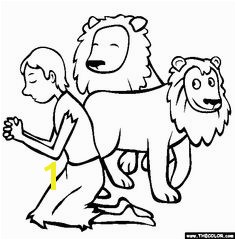 Daniel In The Lions Den Coloring Page for Kids