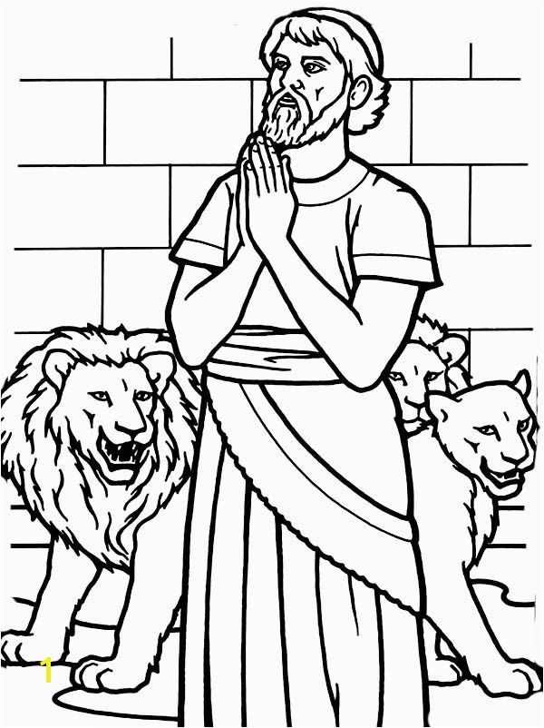 Daniel Pray to God in Daniel and the Lions Den Coloring Page