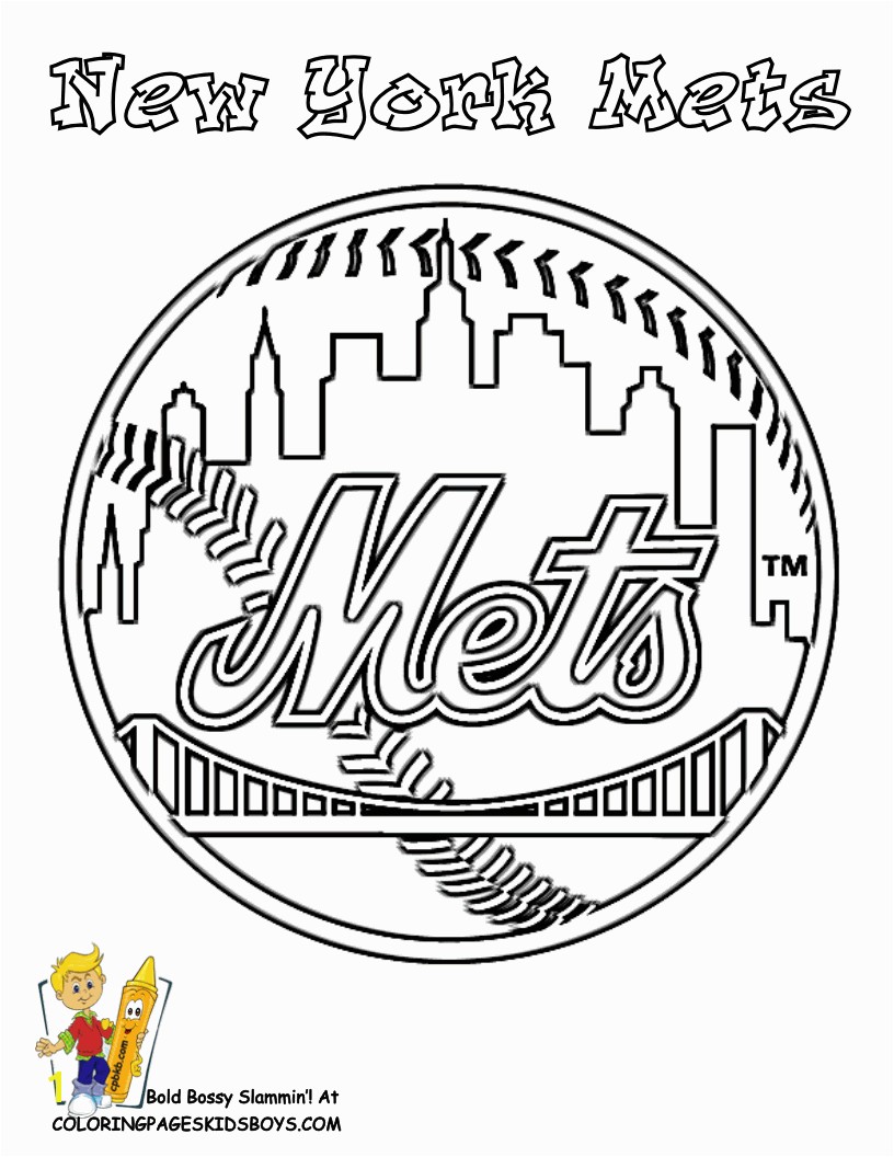 Coloring Pages Baseball Team Logos New York Mets Coloring Page Baseball Team Logo at Yescoloring