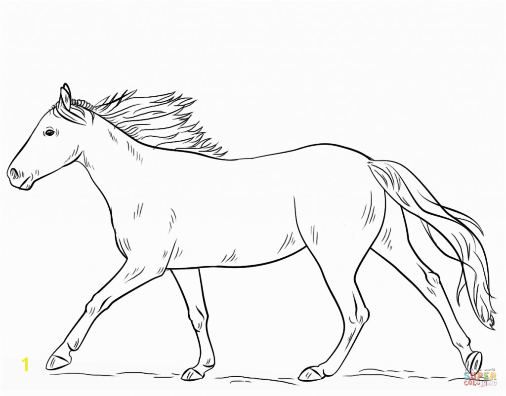 Valuable Coloring Page A Horse Running Free Printable Pages