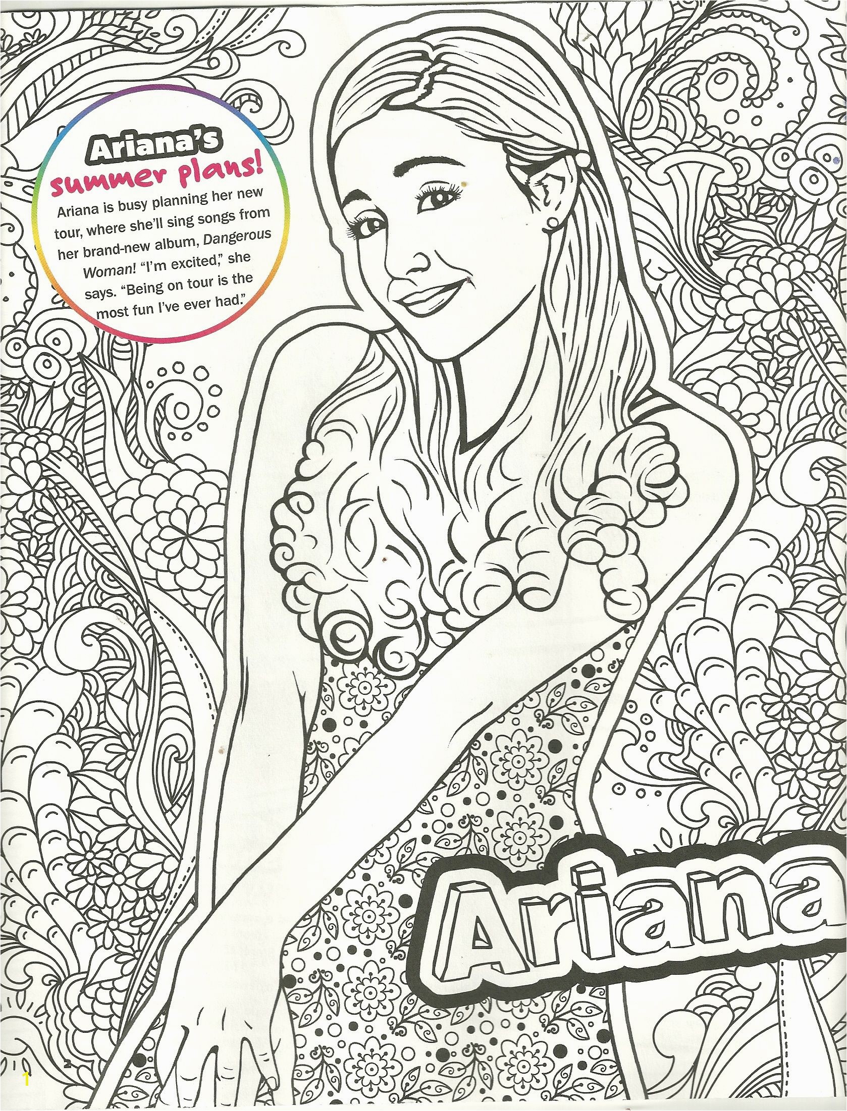Coloring Pages Of Ariana Grande Ariana Grande Coloring Page My Coloring Pages In 2018