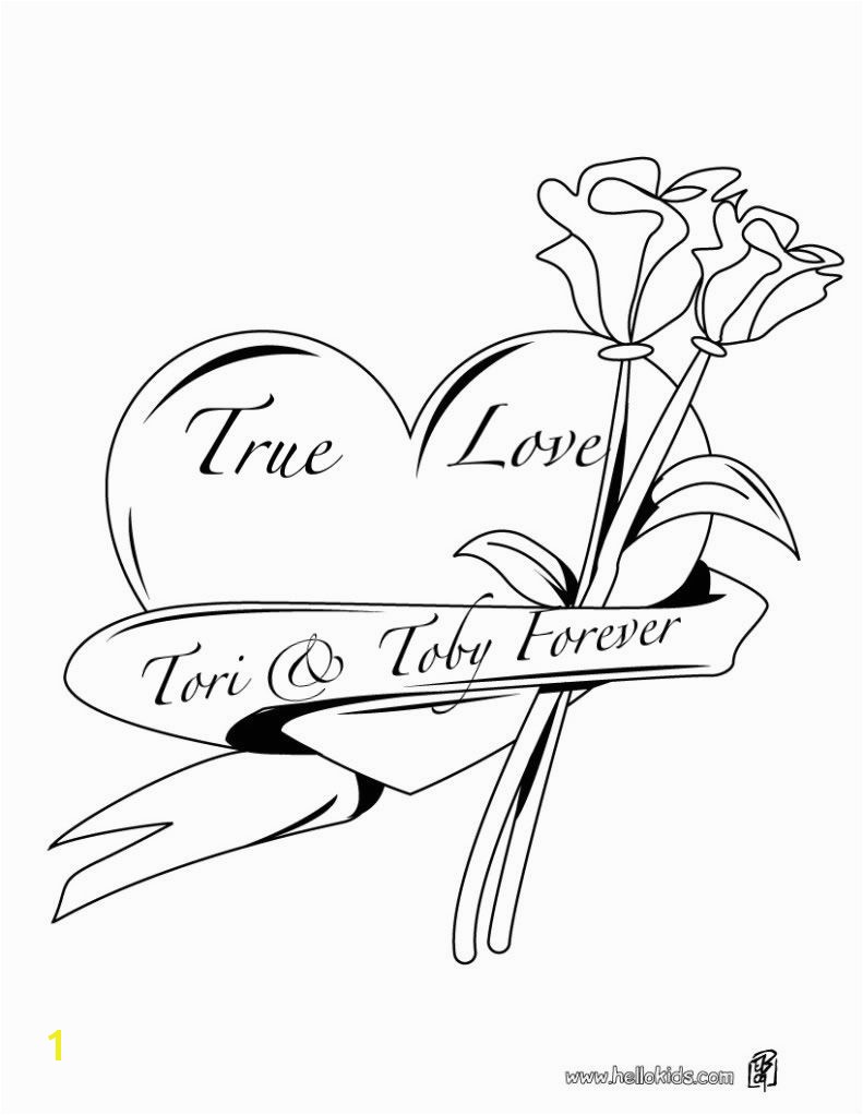 Hearts and Roses Coloring Pages