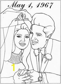 Elvis colouring page Wedding May 1 1967