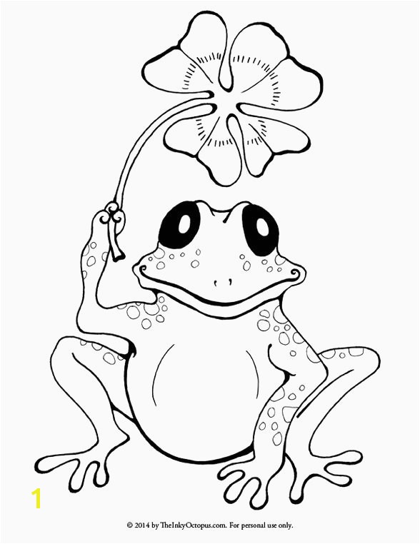 Frogs Coloring Pages Elegant Printable Frog & Clover Coloring Page the Inky Octopus