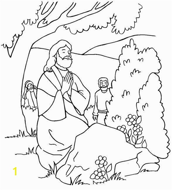 Disciples find Jesus praying coloring page